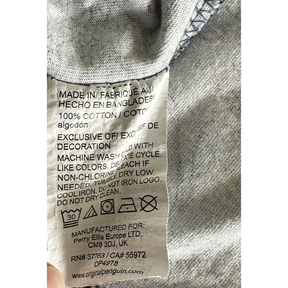 Original Penguin Munsingwear Short Sleeve Blue Ringer T-Shirt Floral Print XL - Picture 6 of 6